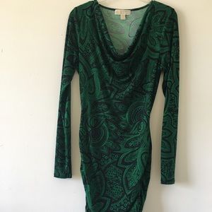 Michael Kors stretchy asymmetrical cocktail dress.